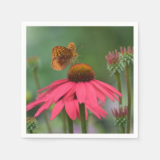 Serviette En Papier Fleur papillon (Devant)