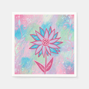 Serviette En Papier Fleur Pastel à main mignonne