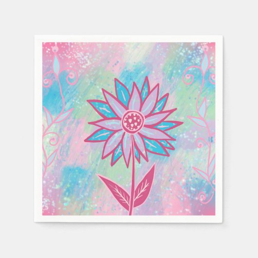 Serviette En Papier Fleur Pastel à main mignonne (Devant)