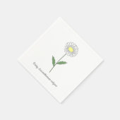 Serviette En Papier Fleur pastel de marguerite botanique (Coin)