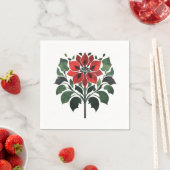 Serviette En Papier Fleur Poinsettia (En situation)