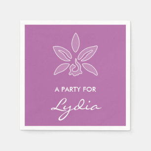 Serviette En Papier Fleur pourpre audacieuse simple d'orchidée