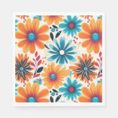 Serviette En Papier Fleur Retro Boho (Devant)
