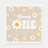 Serviette En Papier Fleur Retro Daisy Super Un 1er anniversaire (Devant)