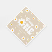 Serviette En Papier Fleur Retro Daisy Super Un 1er anniversaire (Coin)