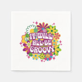 Serviette En Papier Fleur Rétro Groovy (Devant)
