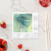 Serviette En Papier Fleur romantique dans les tons bleus - Mariage (En situation)