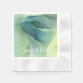 Serviette En Papier Fleur romantique dans les tons bleus - Mariage (Devant)
