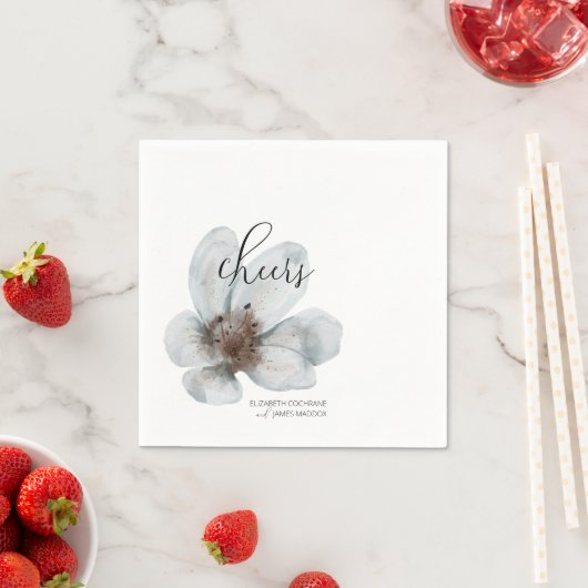 Serviette En Papier Fleur ・ Romantique Moderne Floral ・ Élégant Script (En situation)