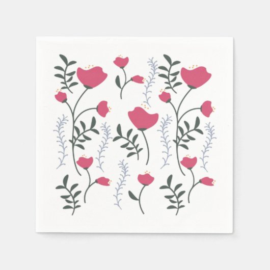 Serviette En Papier Fleur rose (Devant)