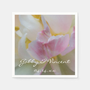 Serviette En Papier Fleur rose et blanc Mariage de printemps de Tulipe