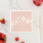 Serviette En Papier Fleur rose groovy Retro Daisy (En situation)