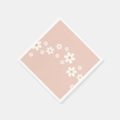 Serviette En Papier Fleur rose groovy Retro Daisy (Coin)