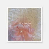 Serviette En Papier Fleur Rose Lace Blanche Avec Pearle (Devant)