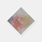Serviette En Papier Fleur Rose Lace Blanche Avec Pearle (Coin)