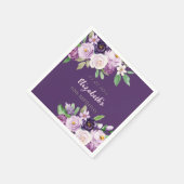 Serviette En Papier Fleur rose lavande violette anniversaire (Coin)