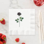 Serviette En Papier Fleur rose noire (En situation)