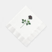 Serviette En Papier Fleur rose noire (Coin)