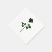 Serviette En Papier Fleur rose noire (Coin)