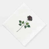Serviette En Papier Fleur rose noire (Coin)