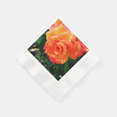 Serviette En Papier Fleur rose orange (Coin)