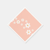 Serviette En Papier Fleur rose Retro Daisy (Coin)