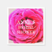 Serviette En Papier Fleur rose rose, Papier de Fête des mariées Napkin (Devant)
