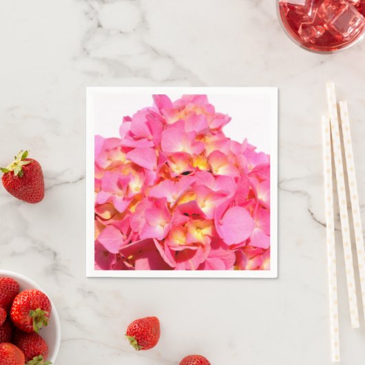 Serviette En Papier Fleur rose rose rose Hydrangea (En situation)