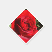 Serviette En Papier Fleur rose rouge vif Belle florale (Coin)