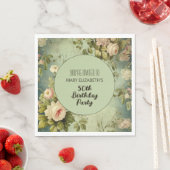 Serviette En Papier Fleur Rose sur mesure Jour de verdure (En situation)