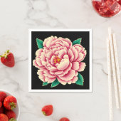 Serviette En Papier Fleur rose vintage (En situation)