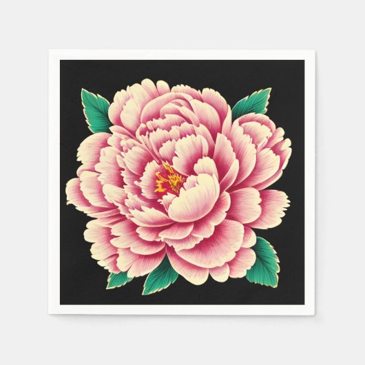Serviette En Papier Fleur rose vintage (Devant)