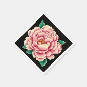 Serviette En Papier Fleur rose vintage (Coin)