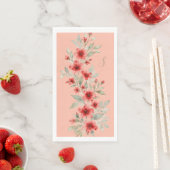 Serviette En Papier Fleur rouge (En situation)