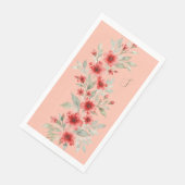 Serviette En Papier Fleur rouge (Coin)