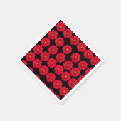 Serviette En Papier fleur rouge. (Coin)