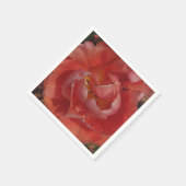 Serviette En Papier fleur rouge (Coin)