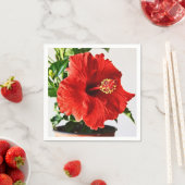 Serviette En Papier Fleur rouge de ketmie (En situation)