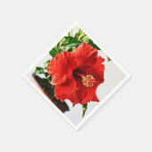Serviette En Papier Fleur rouge de ketmie (Coin)