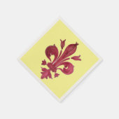 SERVIETTE EN PAPIER FLEUR ROUGE DE LIS (Coin)