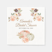 Serviette En Papier Fleur rustique de citrouille verte pêche d'automne (Devant)