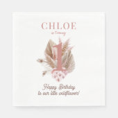 Serviette En Papier Fleur sauvage 1er anniversaire fille (Devant)