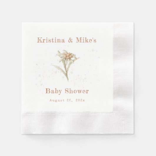 Serviette En Papier Fleur sauvage alpin Edelweiss (Devant)