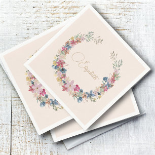 Serviette En Papier Fleur sauvage Anniversaire Élégant