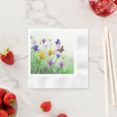 Serviette En Papier Fleur sauvage aquarelle (En situation)