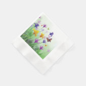 Serviette En Papier Fleur sauvage aquarelle (Coin)