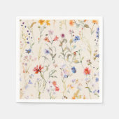 Serviette En Papier Fleur sauvage aquarelle couleur boho (Devant)