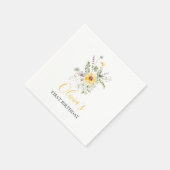 Serviette En Papier Fleur sauvage aquarelle fleurie premier anniversai (Coin)