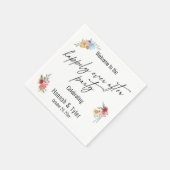 Serviette En Papier Fleur sauvage aquarelle heureux après la fête (Coin)