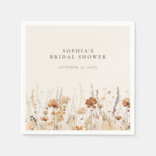 Serviette En Papier Fleur sauvage automnale rêveuse (Devant)